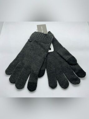 Michael Kors Men's Dark Charcoal Knit Touchscreen Gloves
